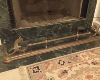 Vintage solid brass fireplace fender