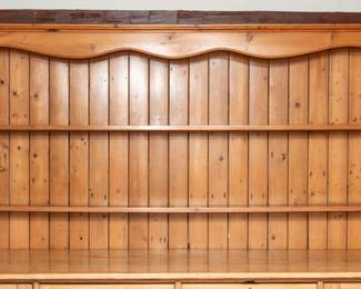 English Pine Hutch Top  - 94"Wide  Top is 42” H. Shelves are 5” Deep x 24 1/8” 
