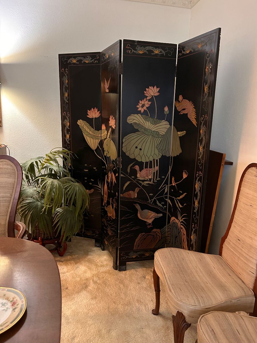 hand painted (both sides) Asian screen