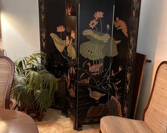 hand painted (both sides) Asian screen