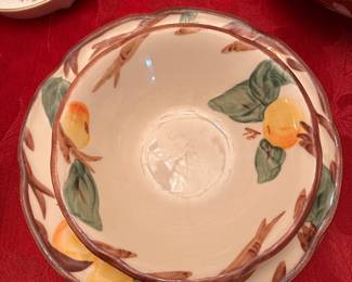 FRANCISCAN discontinued peach saucer and bowl