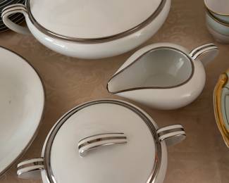 NORITAKE classic white and silver china