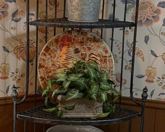 wrought iron corner shelf