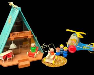 Fisher Price Play Family AFrame Doll House Mini Copter
