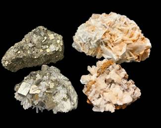 Raw Pyrite, Selenite, Quartz Crystal Clusters