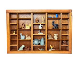 Printers Tray With Ceramic Animals And Trinkets