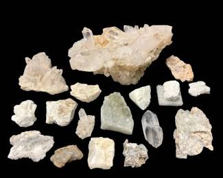 Clear Quartz Crystals Mineral Clusters