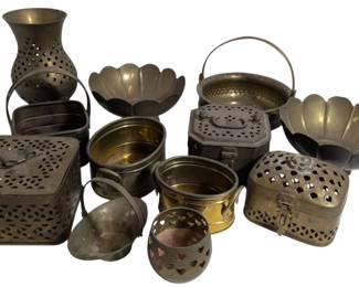 Brass Detective Pieces Bowls, Candlestick More