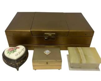GoldToned Jewelry Trinket Boxes More