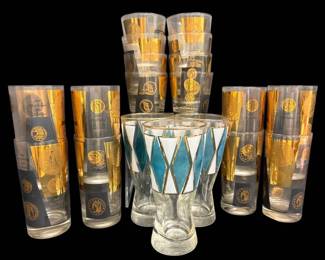 MCM Cera Black Gold Coin set Glasses More