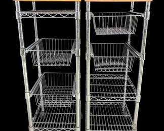 Two Metal Rolling Carts