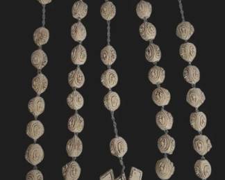 Large Hand Carved Alabaster Rosary