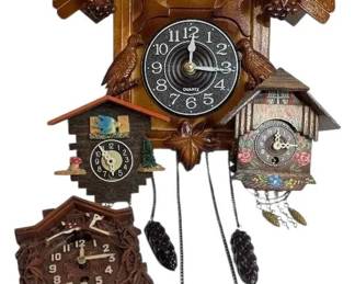Vintage Cuckoo Clocks With Woodland Creatures