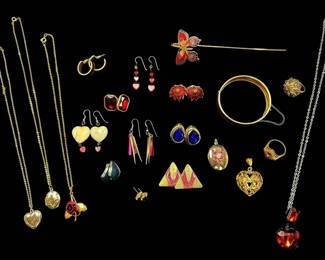 Red Pink Costume Jewelry Heart Pendants More