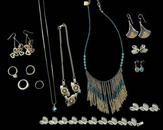 Blue SilverToned Costume Jewelry