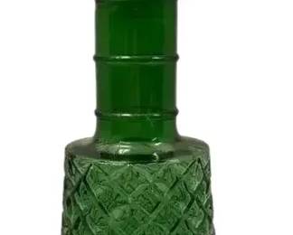 MCM Green Italian Diamond Cut Glass Decanter 15