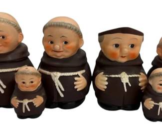 Goebel Friar Tuck Pitcher, Sugar Bowls Salt And Pepper Shakers