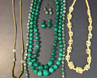 Green Glass Beaded Necklaces More Costume Jewelry