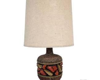 MidCentury Orange Volcanic Table Lamp