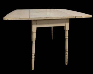 41 Rustic Cream Painted Wooden Drop Leaf Table