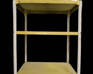 3Tier Yellow Vintage Metal Rolling Cart