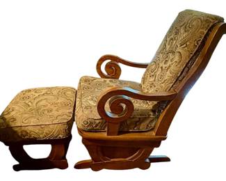 Upholstered Glider and Ottoman