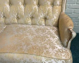 119 Vintage Silk Brocade Chesterfield Sofa Upholstery Detailmin