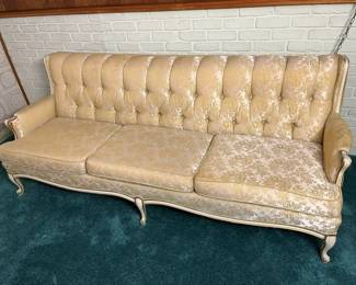 119 Vintage Silk Brocade Chesterfield Sofamin