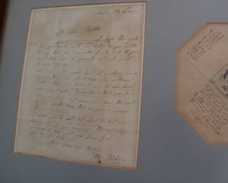 ANTIQUE 19TH CENTURY1846 LETTER,  HANKY & VALENTINE PUZZLE LOVE LETTER.