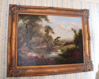 Peter Green Antique Landscape Oil on Canvas Original Painting