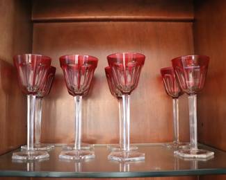 Baccarat Crystal 'Harcourt-Versailles' 7.5 Inch Rose Rhine WINE GLASSES