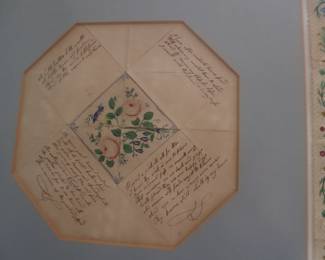ANTIQUE 19TH CENTURY1846 LETTER,  HANKY & VALENTINE PUZZLE LOVE LETTER.