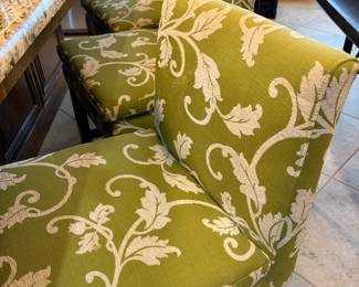 Three Pottery Barn upholstered bar stools 