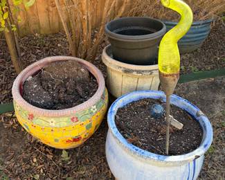 Large selection of outdoor pottery