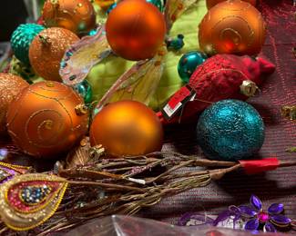 Christmas ornaments in every color