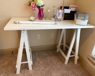 Pier 1 Sawhorse desk antique white 