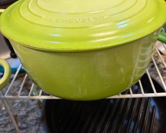 Lime Green Le Creuset Dutch oven & griddle