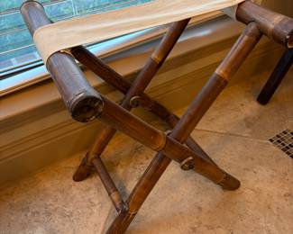 Vintage wooden suitcase rack