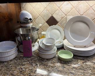 KitcheAidMixer, white dishes from Pier One