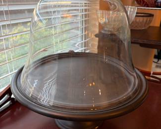 Pottery barn, cake  stand and glass dome cover
