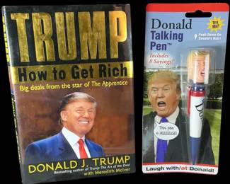 Signed Trump book and talking pen