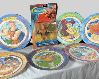 Hercules collectible plates from McDonalds and new in box toy