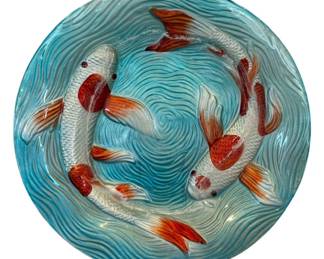 Glass Koi Bird Bath Bowl 