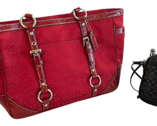 Red Black COACH Purse Replicas 