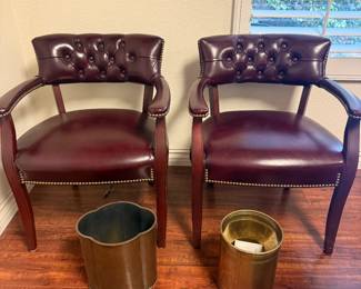 VINTAGE BURGUNDY LEATHER OFFICE CHAIRS