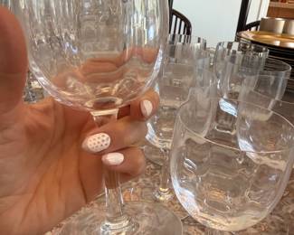 BACCARAT SLEEK DESIGN GOBLETS SET OF 10