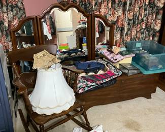 Bedroom - rocking chair, lamp shades, chest & so much more!