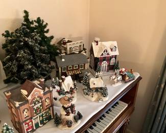 Christmas collectibles on piano - piano also available!