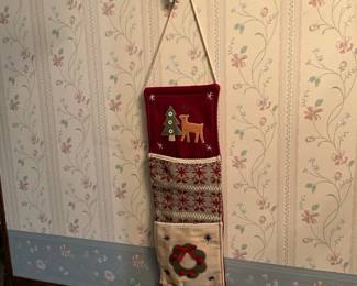 Vintage hand made Holiday mail storage