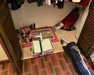 Items in entry closet 